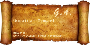 Gemeiner Armand névjegykártya